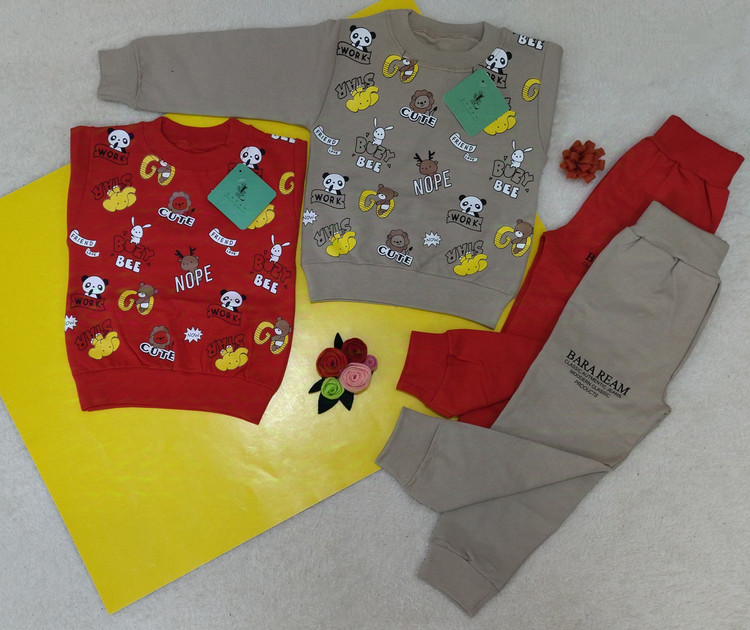 بلوز شلوار پاییزه پسرانه نخپنبه پشت دورس