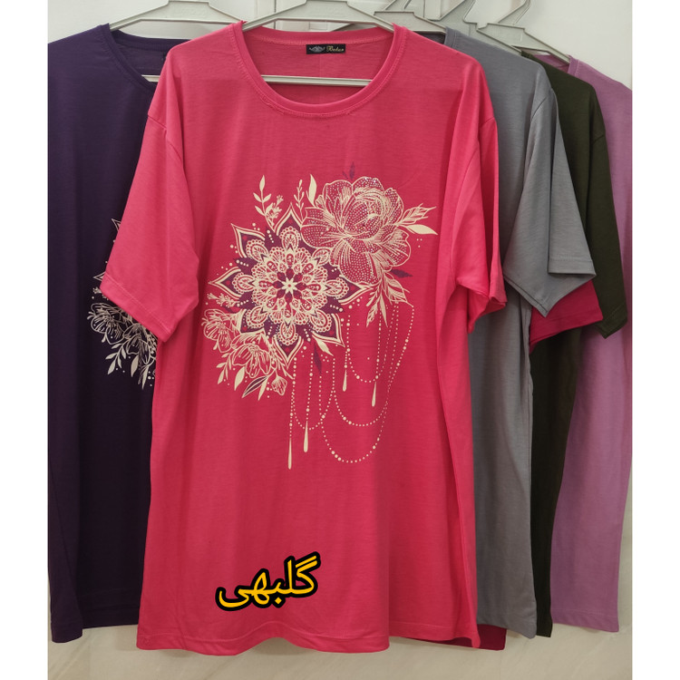 تیشرت آستین کوتاه زنانه گلبهی