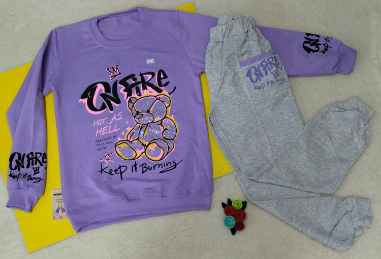 خرید بلوز شلوار دخترانه نخپنبه پشت دورس