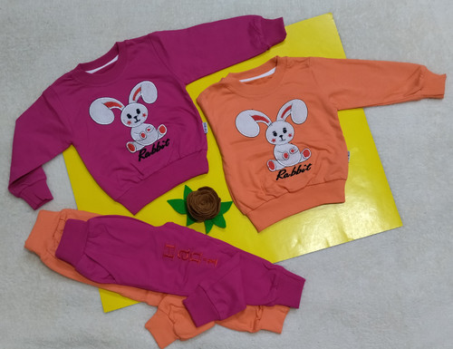 بلوز شلوار دخترانه آستین بلند طرح خرگوش دورس