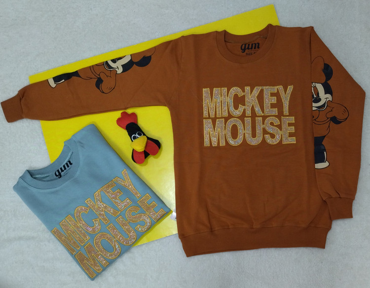 بلوز آستین دار اسپوت بچگانه طرح میکی موس پشت دورس