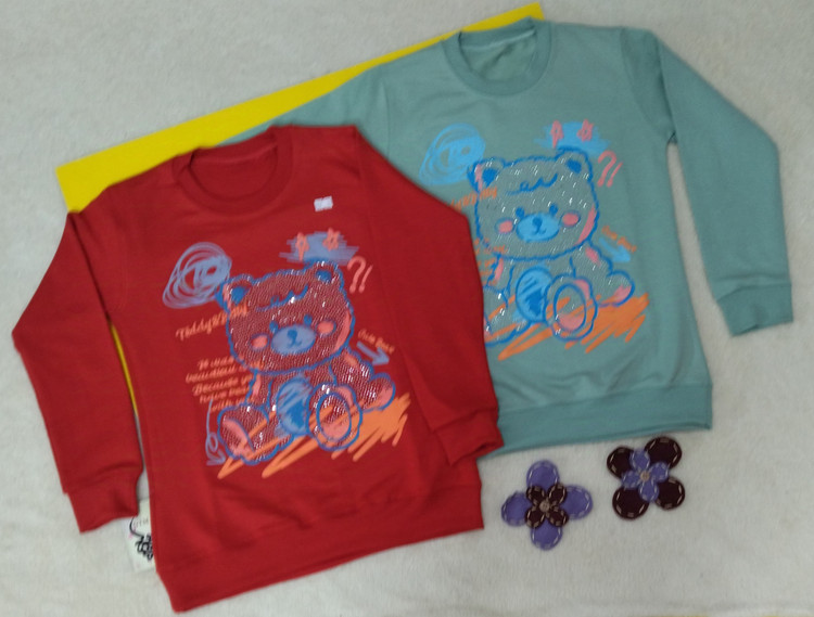 بلوز دخترانه آستین بلند طرح تدی