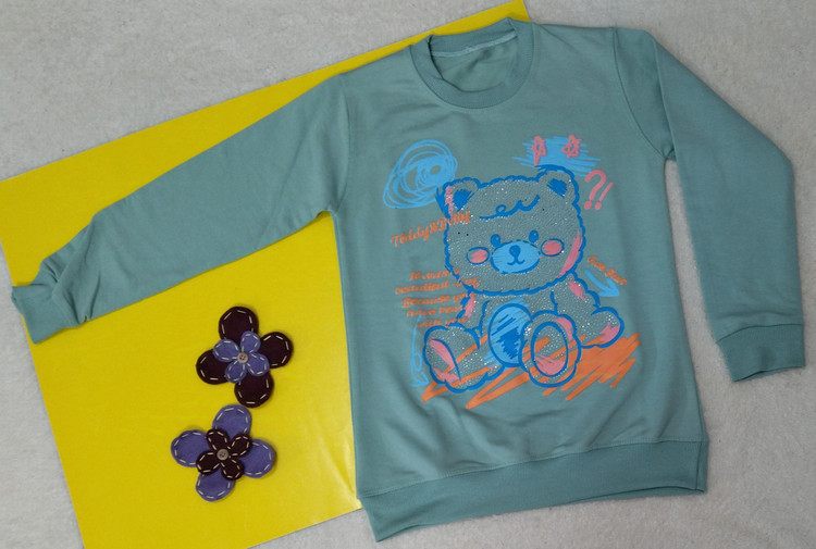 بلوز دخترانه آستین بلند طرح تدی رنگ قرمز