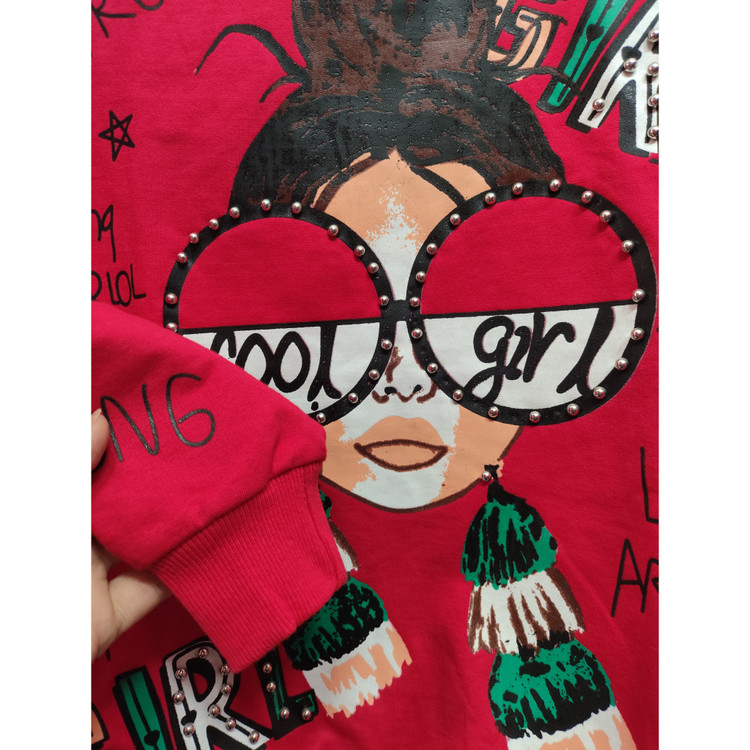 بلوز دخترانه آستین دار طرح دار پاییزه