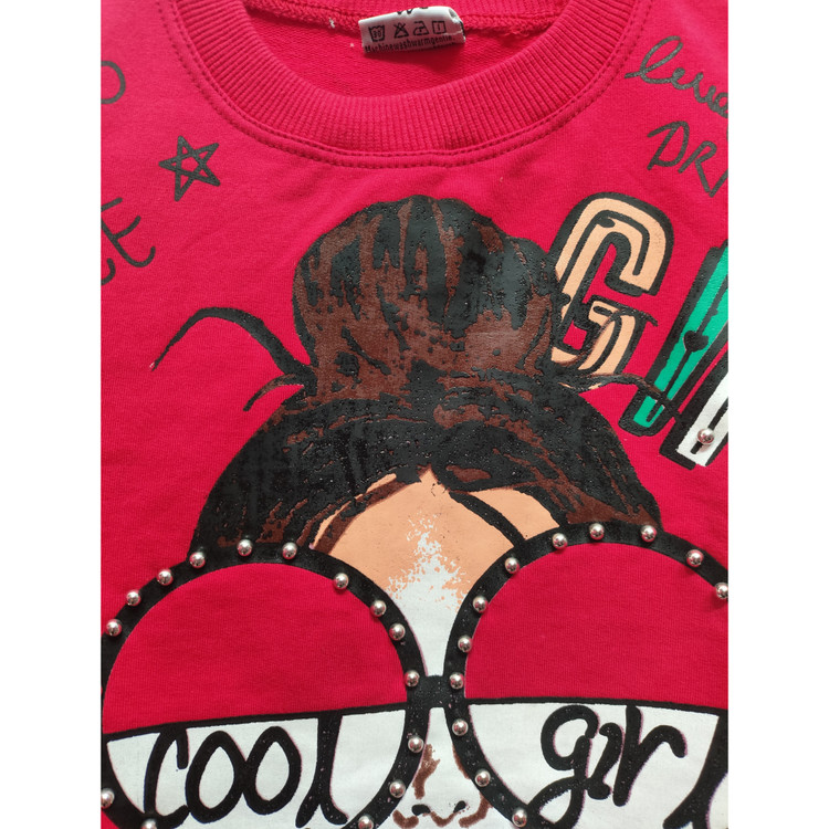 خرید بلوز دخترانه آستین دار طرح دار پاییزه دورس قرمز