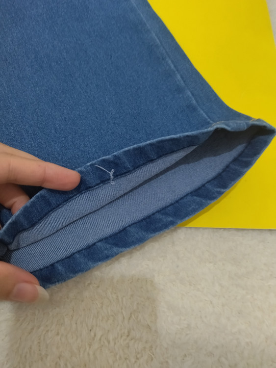 خرید شلوار لی بگ دخترانه کمرکش آبی