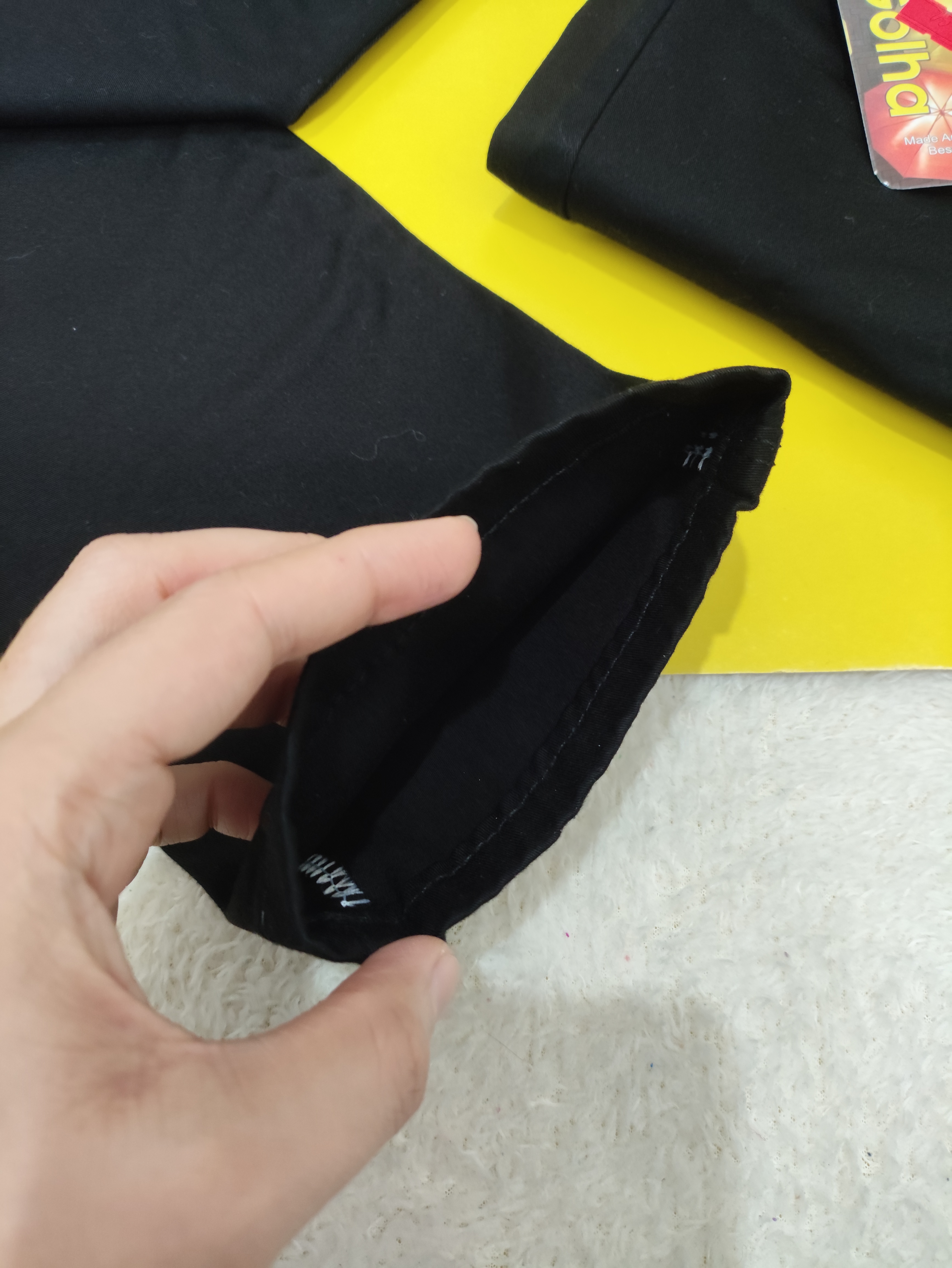 شلوار کتان اسپورت کمرکش مشکی قد 75 تا 100