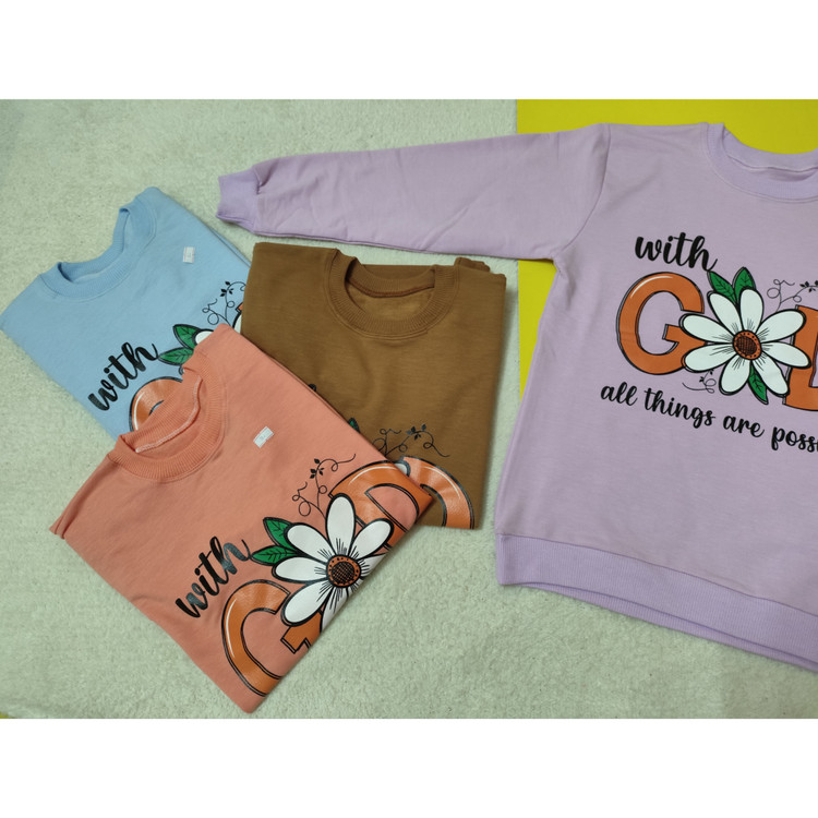 خرید بلوز دخترانه آستین دار نخ پنبه