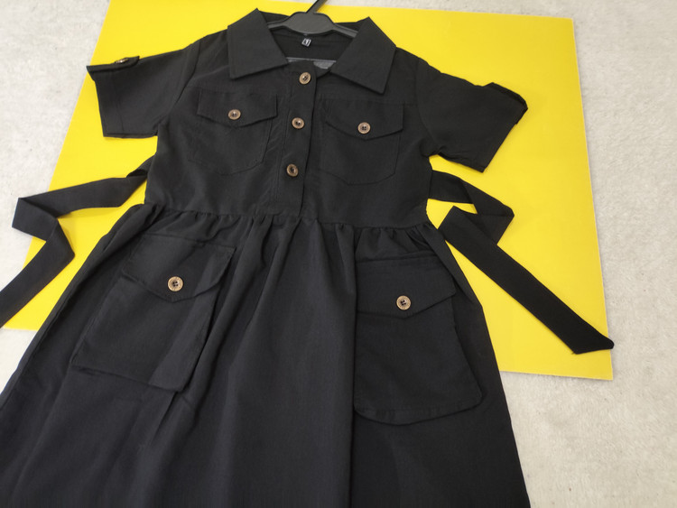 پیراهن دخترانه آستین کوتاه مشکی