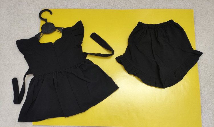 پیراهن شلوارک دخترانه مشکی سایز نقلی