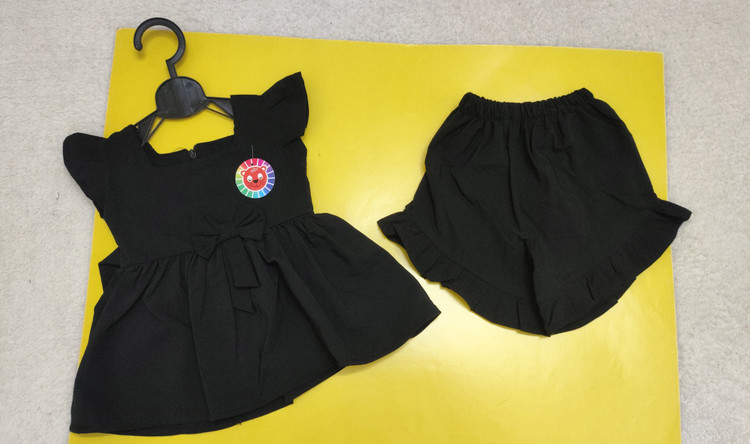 خرید پیراهن شلوارک دخترانه مشکی