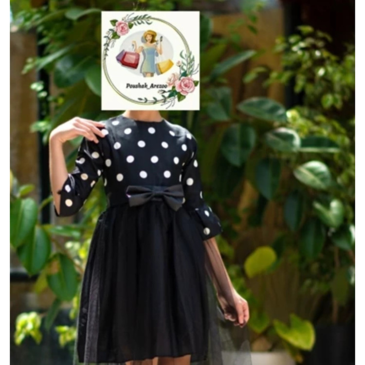 پیراهن دخترانه آستین کوتاه مشکی