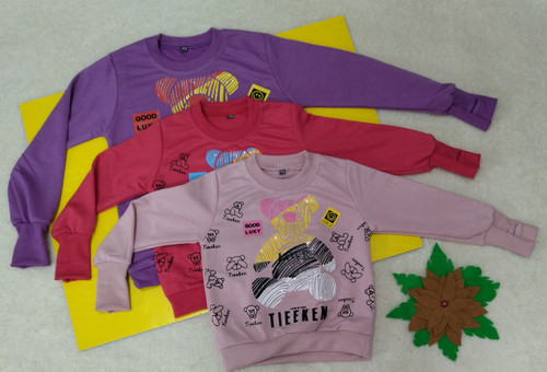 بلوز دخترانه طرح دار فینگردار پاییزه