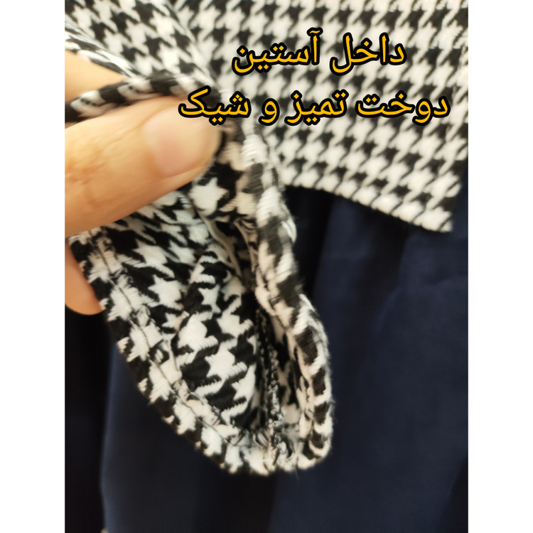 پیراهن کت سارافان دخترانه مجلسی مخمل کبریتی سورمه ای