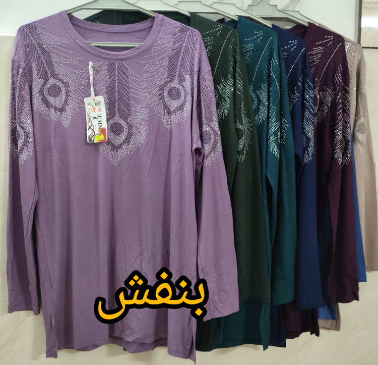 بلوز زنانه قواره دار سایز بزرگ نخ پنبه