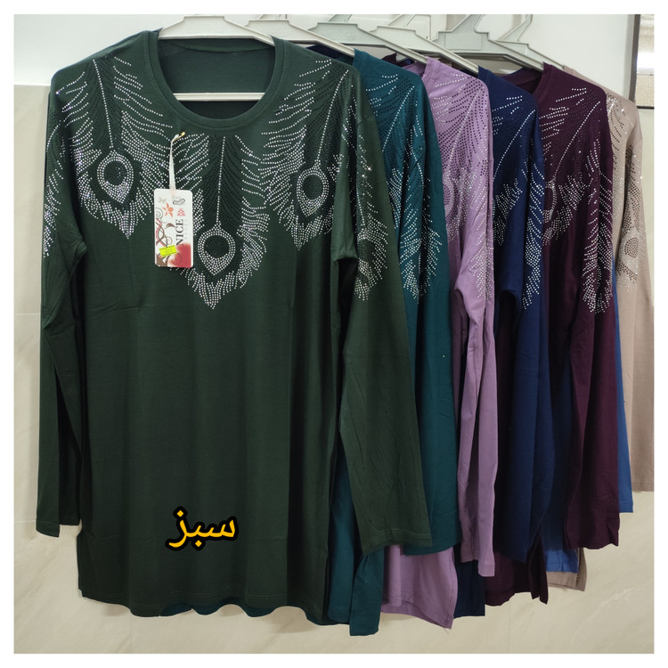 خرید بلوز زنانه آستین بلند قواره دار سایز بزرگ نخ پنبه