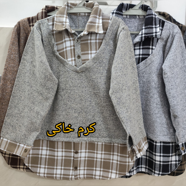 خرید تونیک زنانه یقه دار فوتر و کشمیر گرم