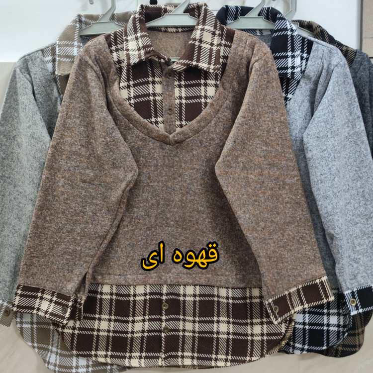 تونیک زنانه یقه دار فوتر و کشمیر