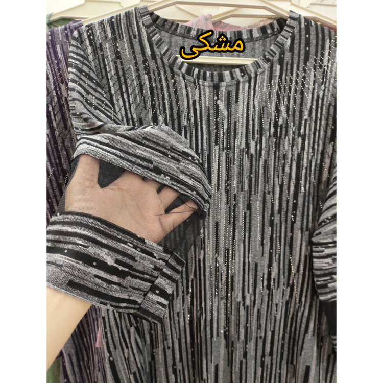 بلوز زنانه آستین سه ربع کیمینو نگین کوب