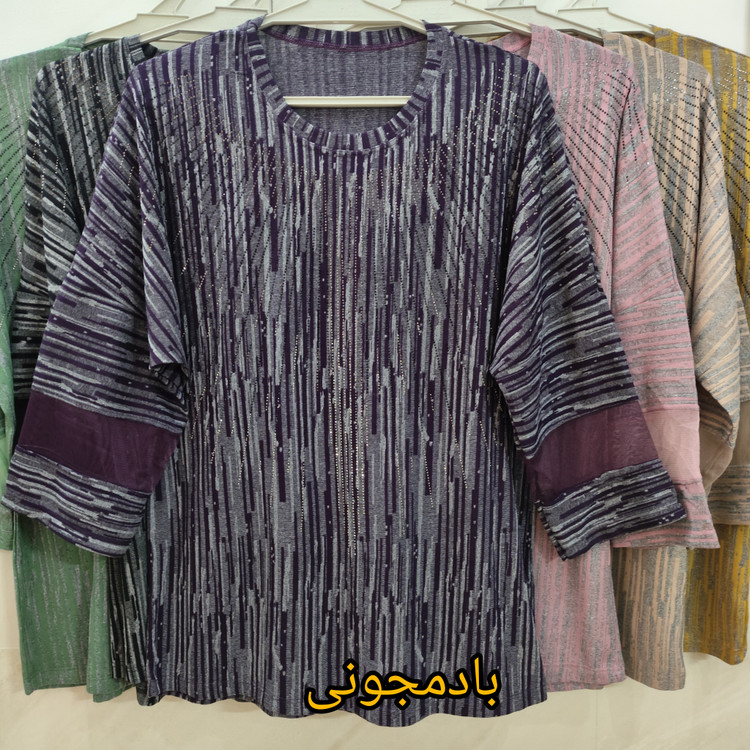 بلوز زنانه آستین سه ربع فری سایز قواره دار