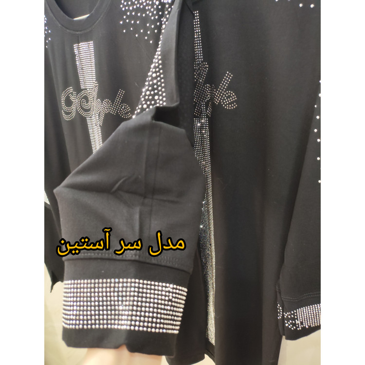 بلوز زنانه رنگ مشکی آستین سه ربع