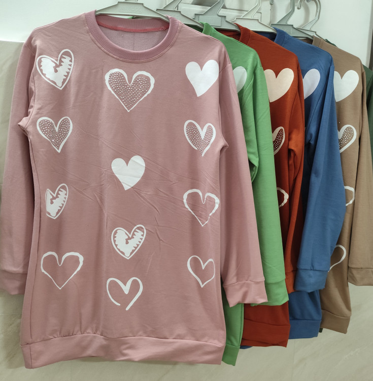 تونیک زنانه رنگ کالباسی آستین بلند