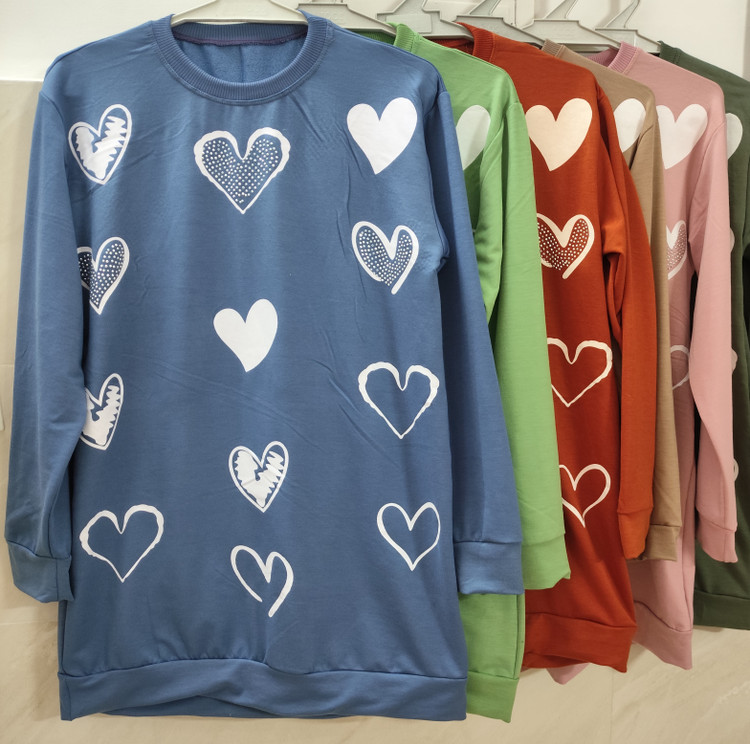 تونیک زنانه آستین بلند نخپنبه دورس رنگ آبی