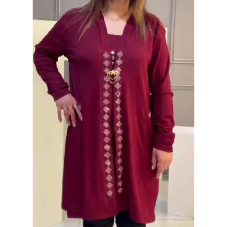 تونیک زنانه جیب دار سایز بزرگ