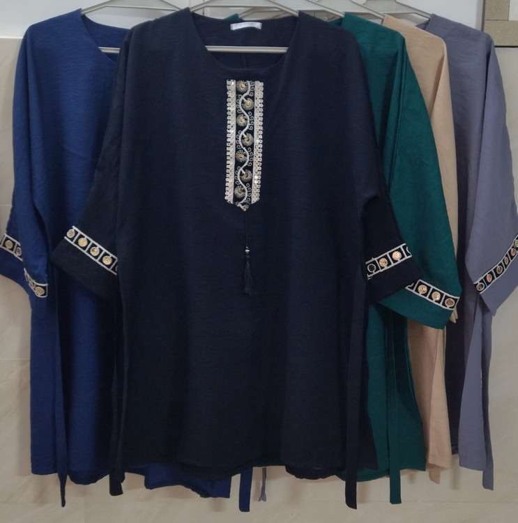 خرید تونیک زنانه آستین سه ربع طرح سنتی