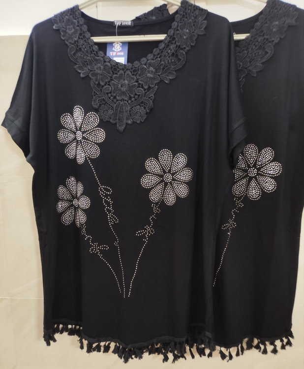 تیشرت زنانه نخ پنبه طرح flower