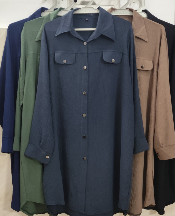 خرید مانتو زنانه ابروبادی آستین دار رنگ طوسی