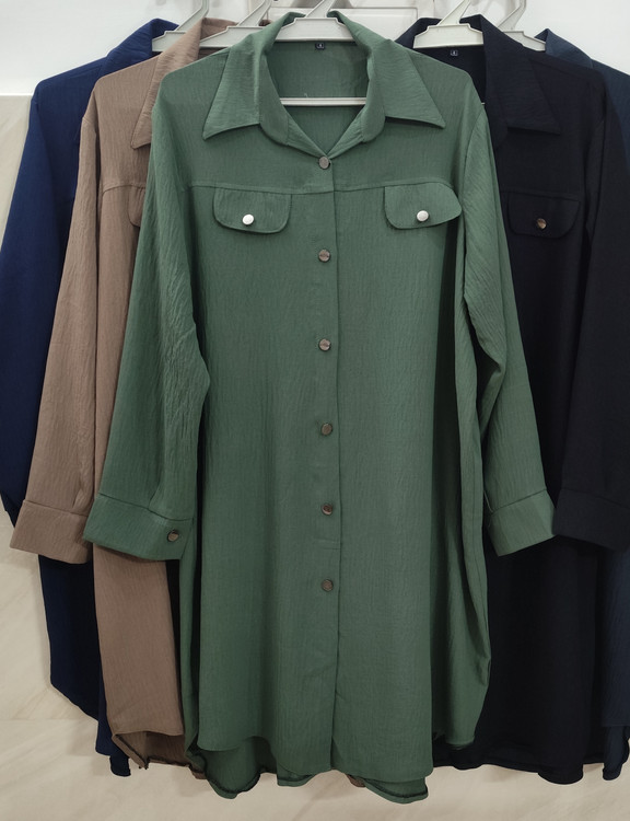 مانتو زنانه ابروبادی سبز آستین مچ