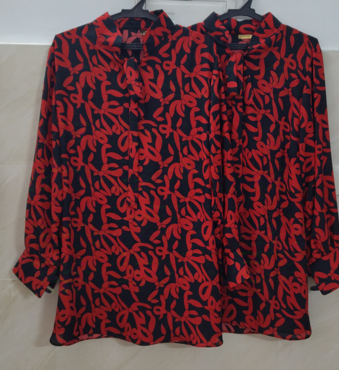 خرید شومیز یقه کرواتی زنانه قرمز