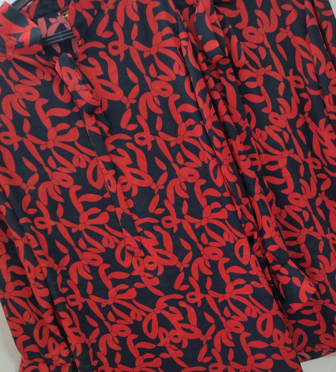 شومیز یقه کرواتی زنانه یلدایی استین دار