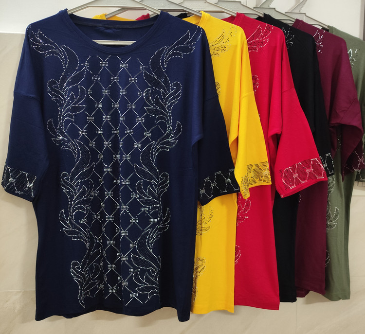 بلوز زنانه آستین سه ربع سورمه ای