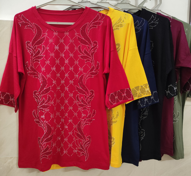 بلوز زنانه آستین سه ربع قرمز