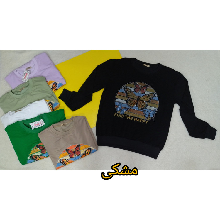 بلوز زنانه آستین بلند نخ پنبه رنگ مشکی