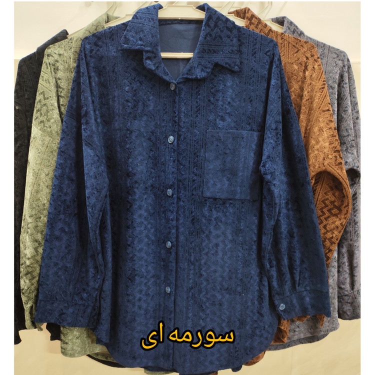 مانتو پاییزه فری سایز جنس مخمل برجسته