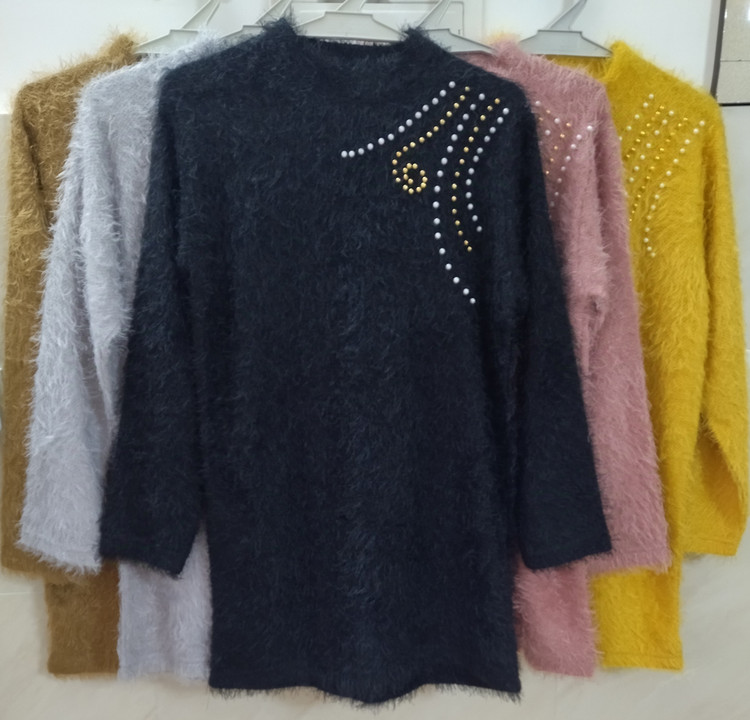 بلوز موهر گرم آستیندار زنانه مناسب زمستان و پاییز رنگ مشکی