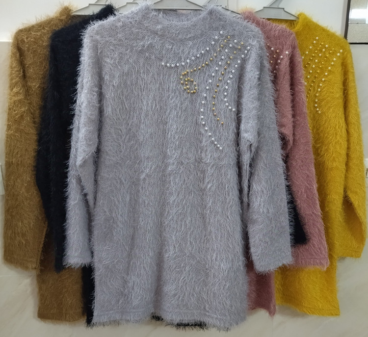 بلوز موهر گرم یقه گرد آستیندار زنانه مناسب زمستان و پاییز