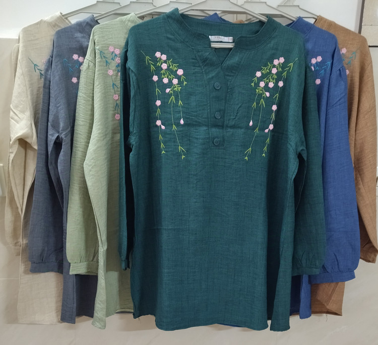 تونیک آستیندار نخ زنانه مدل شکوفه