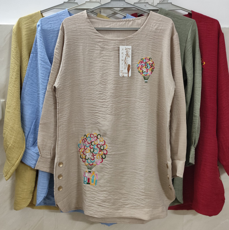 تونیک زنانه سایز بزرگ جنس صوفیا طرح بادکنک