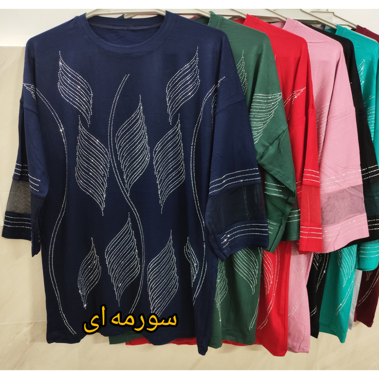 بلوز زنانه آستین سه ربع نخپنبه