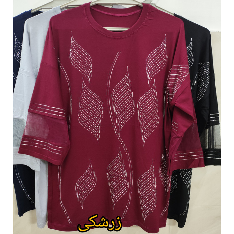 بلوز زنانه نخپنبه استین تور