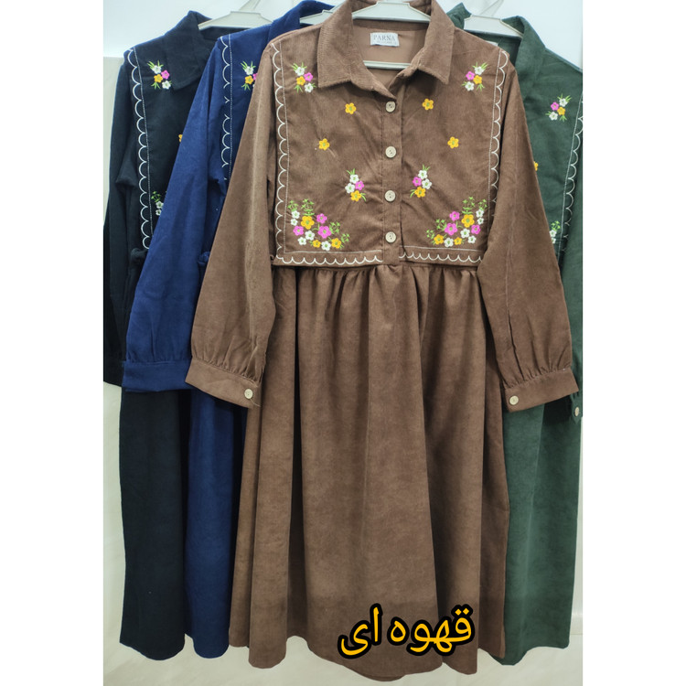 پیراهن زنانه مخمل کبریتی قواره بزرگ