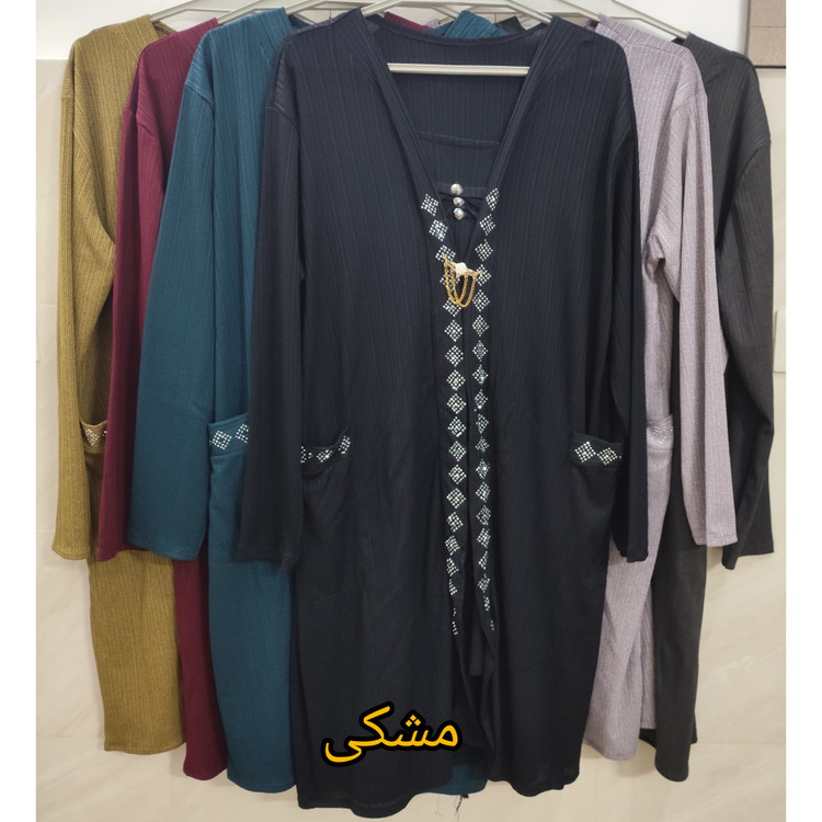 خرید تونیک زنانه جیب دار سایز بزرگ رنگ سبز
