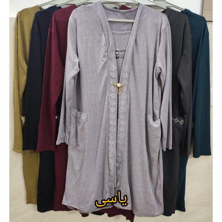 تونیک زنانه جیب دار سایز بزرگ بنفش