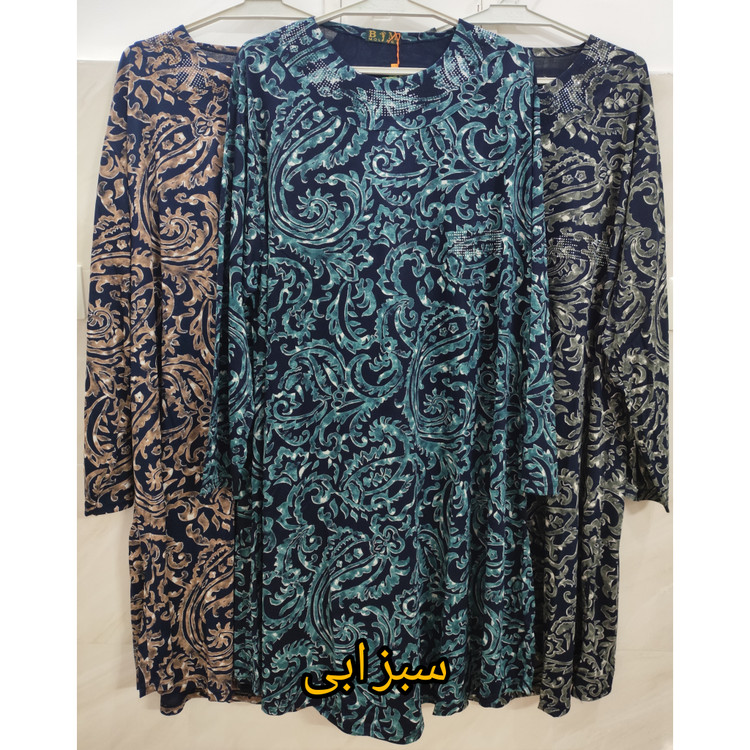 تونیک زنانه قواره دار سایز بزرگ جنس نخ پنبه