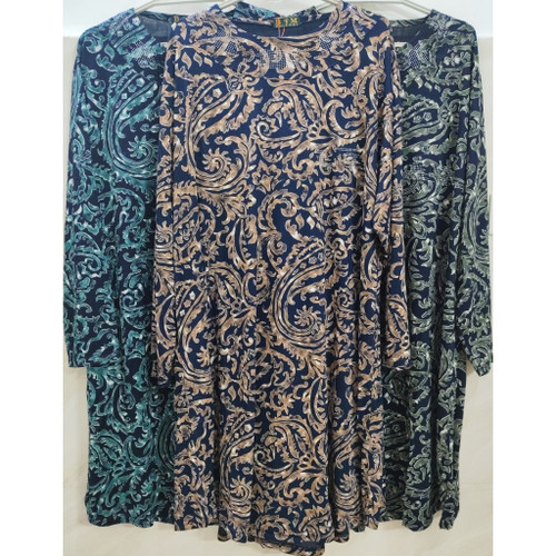 تونیک زنانه قواره دار سایز خیلی خیلی بزرگ جنس نخ پنبه