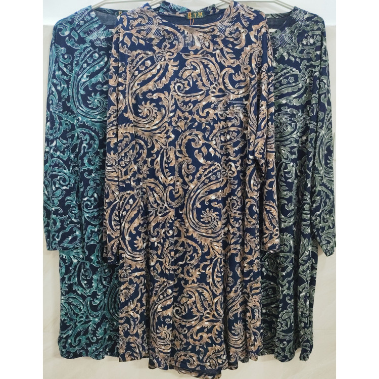 تونیک زنانه قواره دار سایز خیلی خیلی بزرگ جنس نخ پنبه